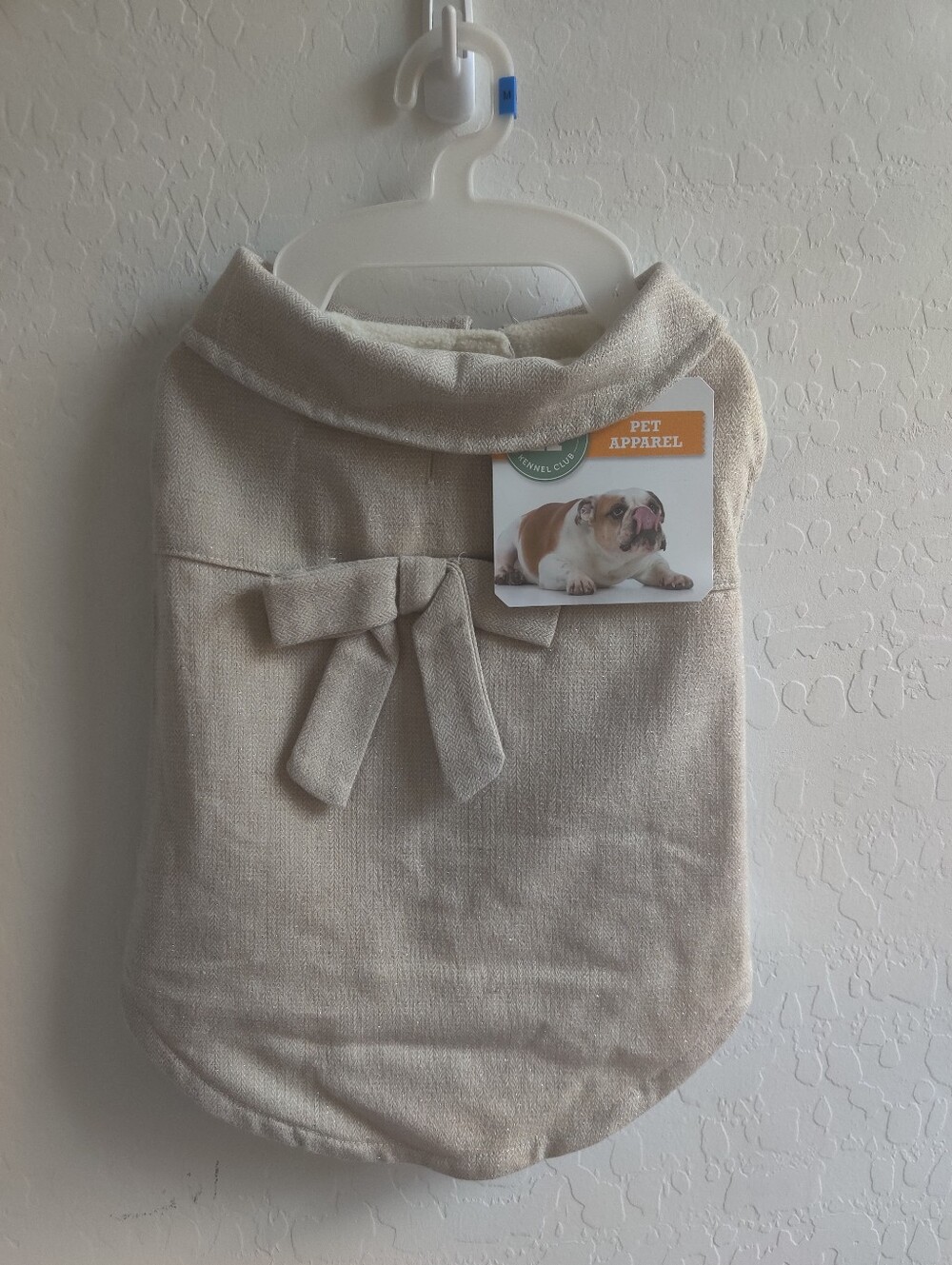 🆕 Kensington Kennel Club Pet Apparel Neutral Beige Jacket Dress with Bow_Medium